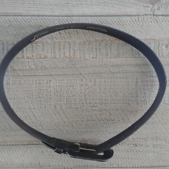 Vintage made in Canada Womens Small black leather belt snakeskin look 28 - Picture 4 of 13